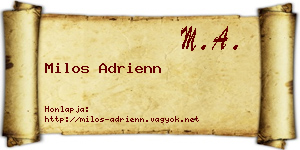 Milos Adrienn névjegykártya